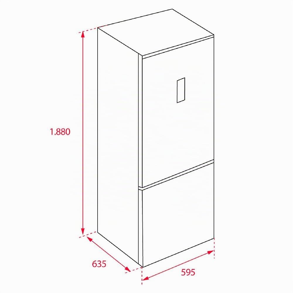 Teka NFL 345 C - Frigorífico Combi No Frost Total, de 188 cm, 2 Puertas y con Control Electrónico, Frigorífico y Congelador, Sistema Antibacterias, Color Acero Inoxidable
