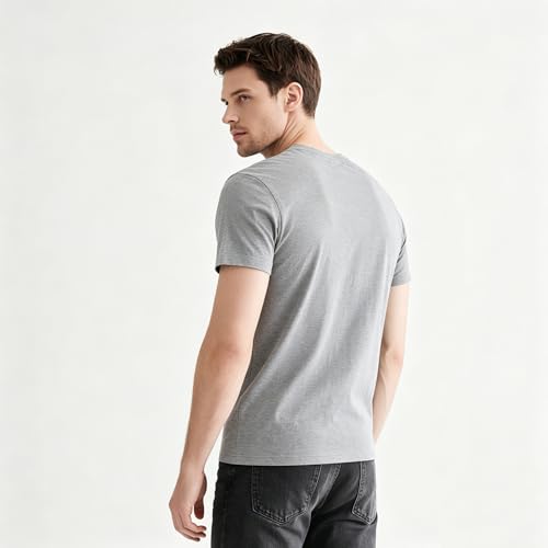 Image of ORJ 2 Pack Men t Shirts Crew Neck Short Sleeve Men's Undershirt Plain Polyester tee Bulk Stretch Soft Tees