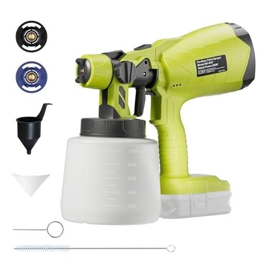 Brushless Cordless Paint Sprayer for Ryobi 18V Battery(Battery Not Included) 150 Din/s Viscosity,1000ml/min High Flow,Electric Spray Paint Gun for for House Painting