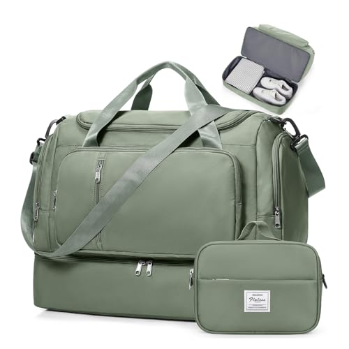 Travel Duffle Bag with Shoes Compartment,Overnight Weekender Bags for Women