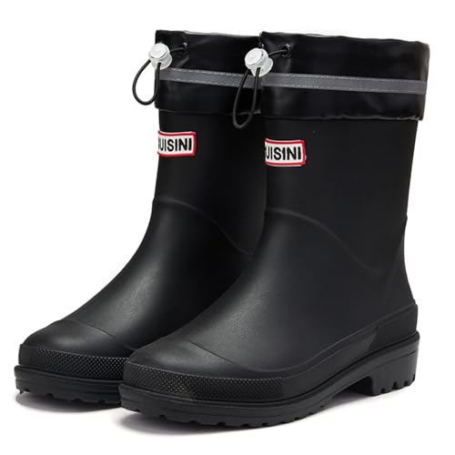 Image of Nutropa Mid Calf Rain Boots for Women, Anti-Slip Outdoor Work Rain Shoes | Waterproof Garden Boots, Lightweight, Comfortable Rainboots, Outdoor Mud Work Booties