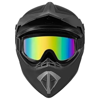 CARTMAN DOT Approved Adult Full Face Motorcycle Helmet – Matte Black, Dirt Bike, ATV & Motocross Gear, Large