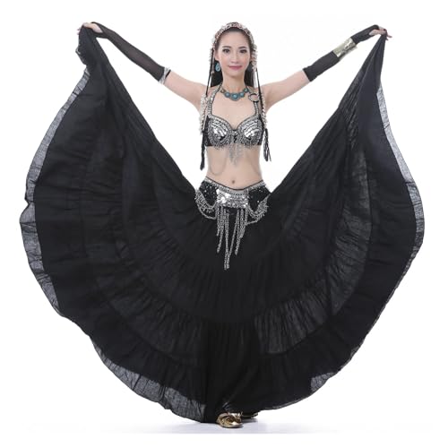 Jupe de danse orientale ample et virevoltante à taille élastique ajustable