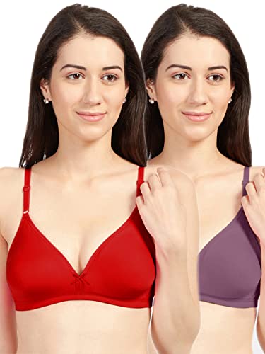 Image of SONARI Omania Womens Non-Padded Cotton Polyester Bras - Solid, Non-Wired, Medium Coverage, Hand Washable (Pack of 2)
