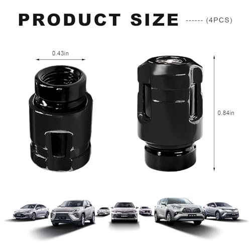 image for Yourkar 4 PCS Car Tire Valve Stem Caps, Unique Shape Aluminum Alloy Wh