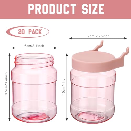 Image of Unittype 20 Set Pegboard Organizer Accessories Peg Boards Jars with Lids Plastic Pegboards Bins Storage Containers Clear Peg Board Wall Organizer for Garage Sewing Office Home Supplies(Pink)