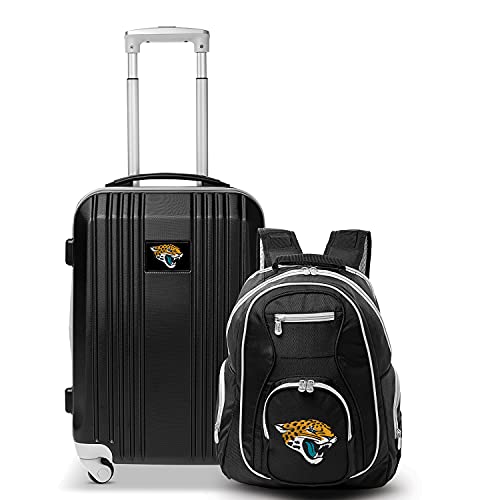 Denco Jacksonville Jaguars 2-Piece Luggage Set, Includes 21-inch Two-Tone Hardcase Spinner and 19
