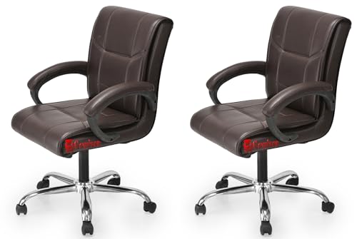GOYALSON Comfortable Revolving Chair for Director Principal Manager Office with arm Rest with Wheels and Cushioned seat Back (2, Coffee, Heavy 1)