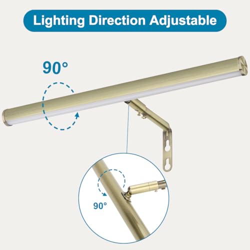 Image of LED Picture Lights for Paintings Plug in, 14 Inch 4W Adjustable Art Light Gallery Wall Light for Display Art Work, Antique Brass Finish, CRI90+, 3000K Warm White, ETL Listed (Pack of 2)