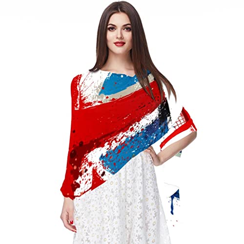 Foulard Independence Day aux couleurs du drapeau américain pour femme en mousseline