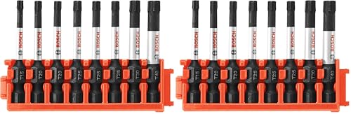 Image of BOSCH CCSTV208 8-Piece Assorted Set 2 In. Impact Tough Torx Power Bits with Clip for Custom Case System (Pack of 2)
