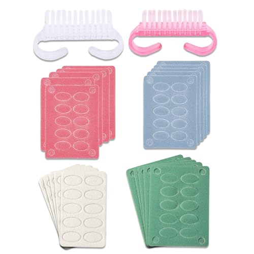 HaimiLiya 100/150/180/240 Grit Sandpaper Sheets Nail Brush Set, Mini Nail