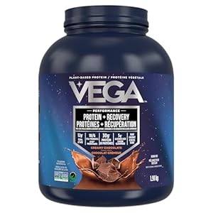 Vega Sport Vegan Protein Powder + Recovery – 30g Plant Based Protein per Serving, Chocolate, 45 Servings, 5g BCAAs, Probiotics, NSF Certified, For Shakes & Smoothies, 1.98kg (Packaging May Vary)