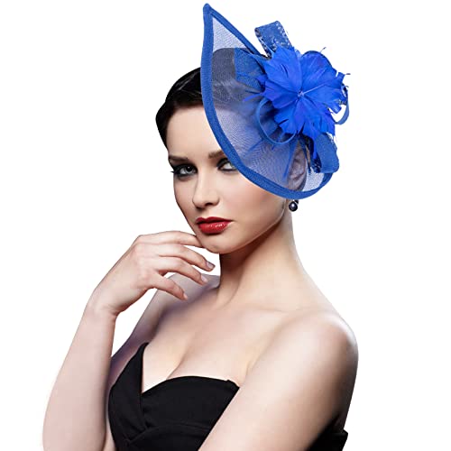 Image of DRESHOW Women Fascinator Hats Tea Party Hat Vintage Pillbox Hat Headband for Cocktail