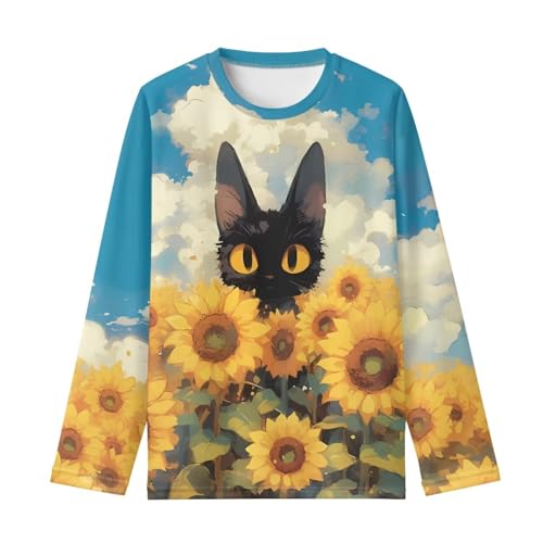 Boys Girls Long Sleeve Shirts Soft Cew Neck Fall Winter Layered T-Shirts Kids School Tops Tees for 3-16T