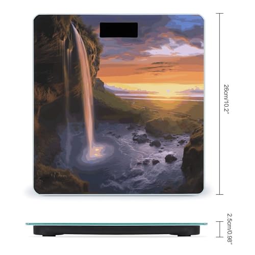 Báscula digital de baño con pantalla LED y plataforma de vidrio templado miniatura 2