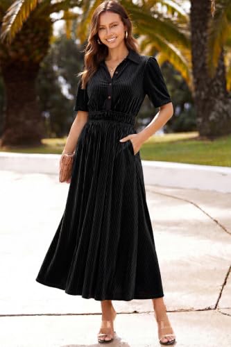 Image of Sissyaki Velvet Maxi Dress Fall Wedding Guest Dress 2026 | Semi Formal to Formal Events, Family Pictures, Holiday Party Dinner Dress