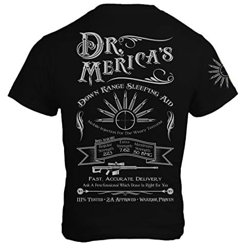 Dr. Merica's Down Range Sleeping Aid Mens T-Shirt - American Warrior Collection X-Large Black Cover