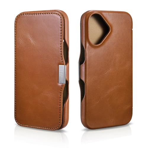 Mobiskin Étui de protection pour iPhone 16 (6,1") avec cuir compatible avec MagSafe - Fine - Marron vintage Mobiskin Étui de protection pour iPhone 16 (6,1") avec cuir compatible avec MagSafe - Fine - Marron vintage