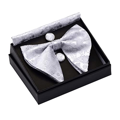 Set de corbata de moño y pañuelo para hombre de seda