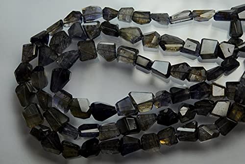 Iolite facettée saphir d'eau, nugets step cutting 10-13mm