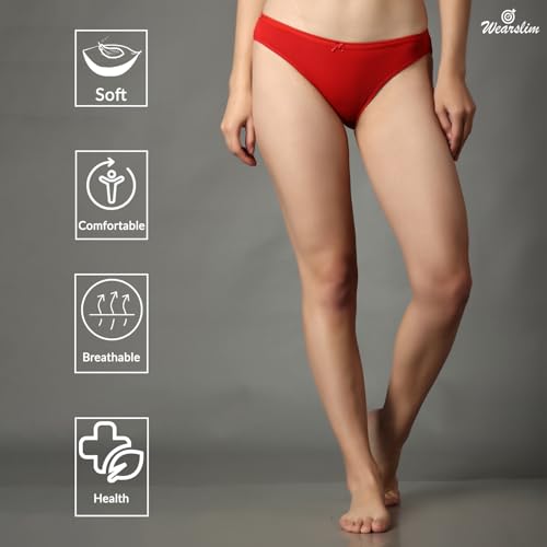 Image of Wearslim Premium Women Soft and Comfortable Women's Cotton Bikini No Show Panty | Ladies Invisible Breathable Briefs Soft Stretch Hipster Underwear