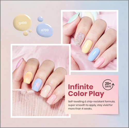 Image of Beetles Pastel Gel Polish Set, Soft Echo 6 Colors UV Gel Nail Polish