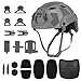 Fast Tactical Helmet High Cut with NVG Mount & Side Rails - Lightweight, Adjustable Fit - Ideal for Airsoft, Paintball, Outdoor Cycling, and Tactical Training(Gray)
