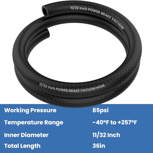 Image of 27232 Power Brake Vacuum Hose, 11 /32 inch x 36 inch, 85 PSI, 1 Pack | Brake Booster Vacuum Line, Heavy-Duty Reinforced Construction