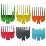 HOTIOGA Pack of 6 Guards Cutting Lengths Range from 1/16” to 1/2”, Multi-Colored Clliper Guide Combs for Wahx ColorPro ColorProPlus Designer Elite Pro MC2 Pilot Pro Basic