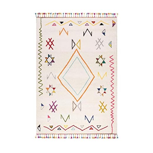 Jadorel - Tapis Berbere - Tapis Entree Interieur 40x60 cm Crème - Tapis Salon Design Moderne - Petit Tapis d'Entrée d'Intérieur Idéal pour l'Entrée, 4029