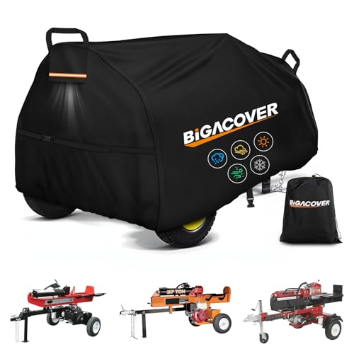 Log Splitter Cover for 1545 Ton Log Splitters Heavy Duty 1200D Oxford Fabric Waterproof Tear-Resistant Outdoor All Weather Wood Splitter Cover 96 Lx54 Wx47 H(Packaging Varies Product Unchanged)