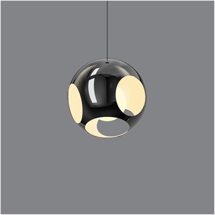 Luminaire suspendu boule ronde noir réglable pour corriger un plafond bas ou sombre