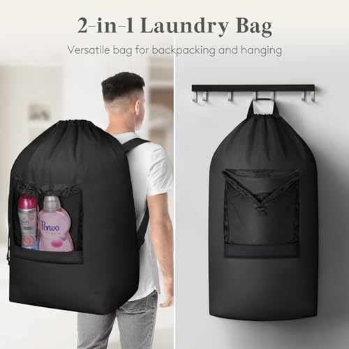 Lifewit Laundry Bag Backpack Travel, 105L, Black by Lifewit - Used condition - Image 5