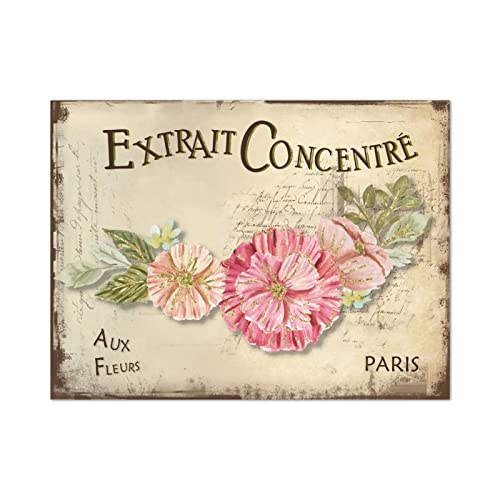 Extrait Concentré Aux Fleurs Panneau Bois Souvenir de Jardin Français