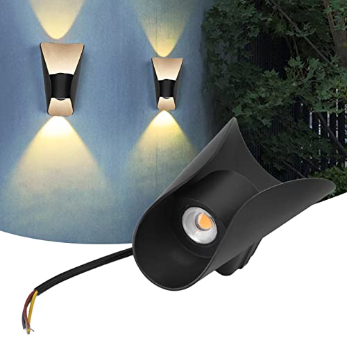 Lámpara de pared LED negra 6W iluminando zonas interiores y exteriores 2