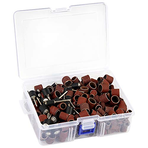 サンディングバンド 384点セット サンドペーパー サンドドラム 研削研磨工具 ドラムサンダーセットドラム研磨キット 80 120 240 320 400 600 グリット替えペーパー ネイル 金属研磨 ファイン ミディアム サンディングドラム DIY工具