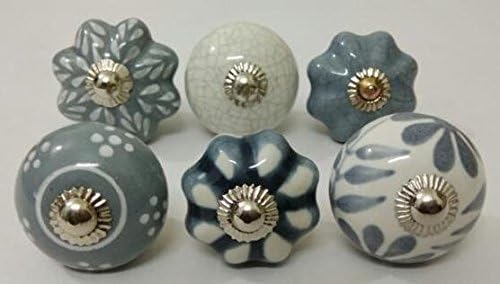 LIGHT GREY COLOR CERAMIC KNOBS DRAWER PULLS KID BEDROOM KNOBS CABINET KNOBS KITCHEN KNOBS PULLS (DESIGN 101)