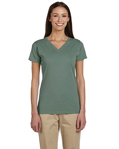 Econscious Ladies Organic Cotton V-Neck T-Shirt, BLUE SAGE, Large
