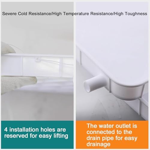 Universal Air Conditioner Drain Pan, Plastic Condensate Drip Tray with Drain Hole & 10ft Hose, Indoor/Outdoor Split AC Accessories (36"x17.7"x1.3")