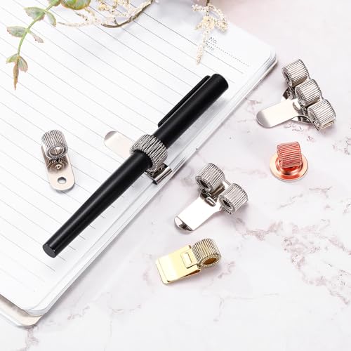 Porte-stylo réglable en métal doré PATIKIL pour carnet et bloc-notes