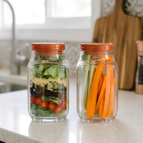 Image of Prepara The Original Salad Pod, 4.5 Cups, Orange | BPA-Free, Ideal for Meal Prep & Salads, 4.5-Cup Pod with 2.5 oz Dressing Capsule