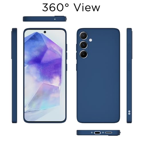 Image of Outlouders Back Cover for Samsung Galaxy A55 5G | Camera Protection | Durable Soft Matte Silicone Bumper Case (Blue)