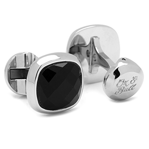 Ox and Bull Trading Co. Faceted Onyx Cushion Cufflinks2