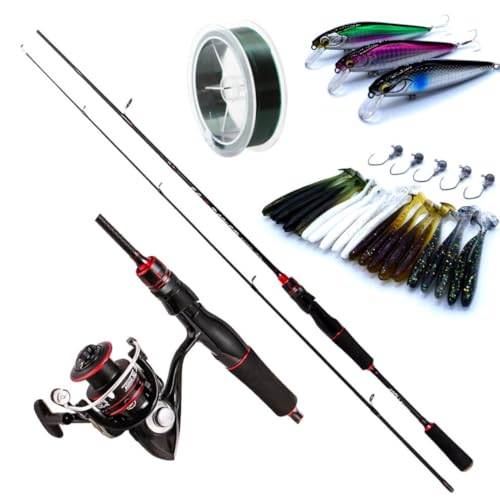 trifyd ® Fishing - Canne a Peche Truite et Moulinet + leurres et Accessoires Inclus, Ensemble de pêche à la Truite Ultra léger Complet (Canne + Moulinet + leurres + Accessoires)