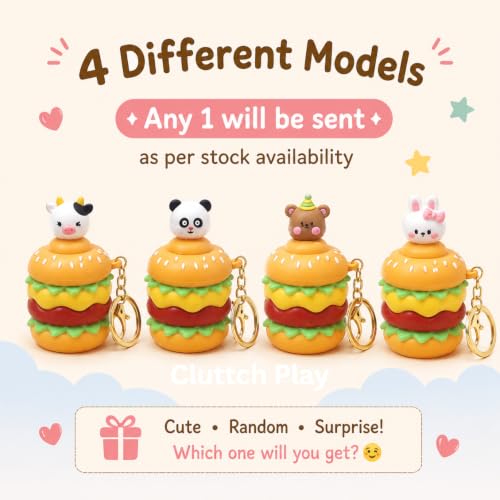 Image of Squishy Silicone soft Pop Up Animal Keychain ANY 1 (Squishy Burger)