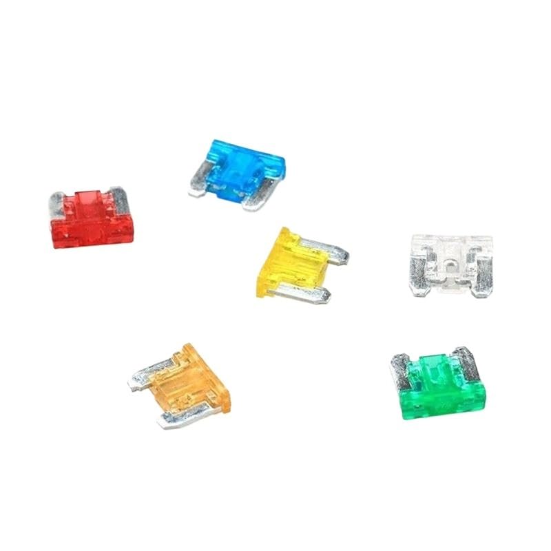 Kit de 24 fusibles para auto, camioneta y motocicleta con amperajes mixtos 5A, 10A, 15A y 20A, de perfil bajo miniatura 5