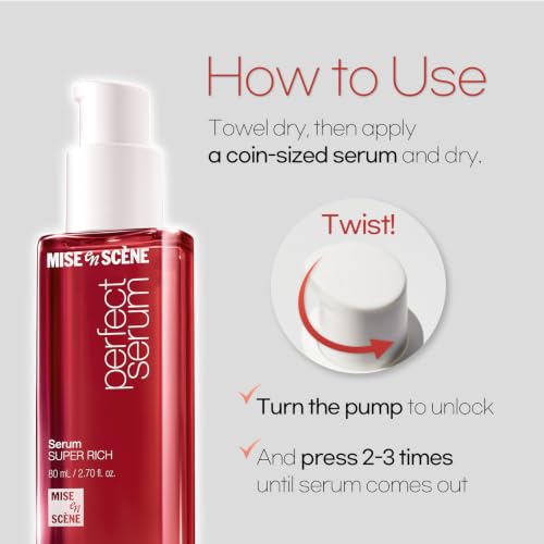Image of Mise En Scene Perfect Super Rich Serum with Argan Oils - Hair Essence for High Nutrition Intensive Care, Korean Hair Oil, 2.70 fl. Oz