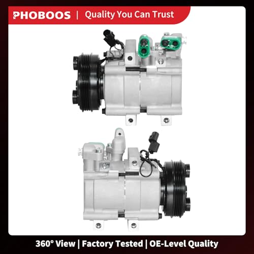Image of PHOBOOS A /C compressor with Clutch Compatible with Kia Sorento 2003-2006 V6 3.5L, Fast Cooling, Low Noise, Easy Installation, Ref. CO-10822C