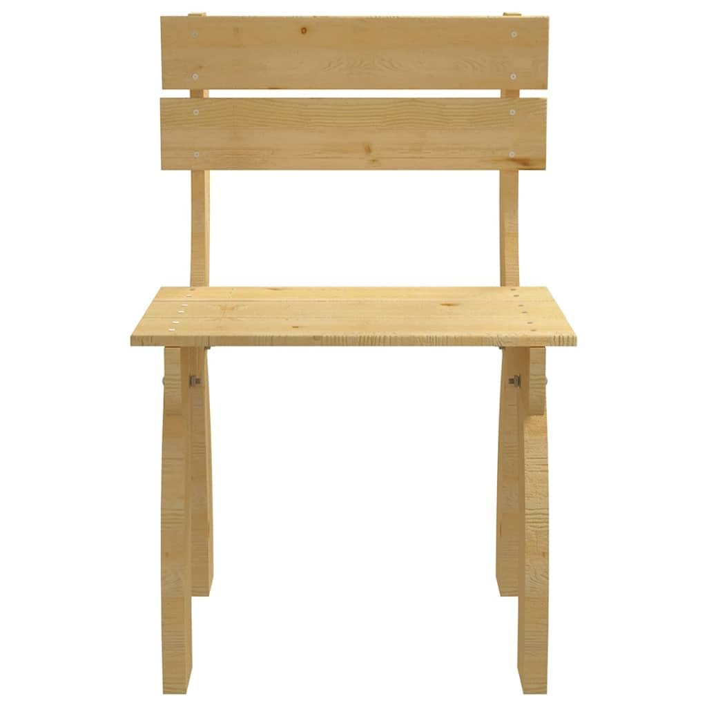 Silla de jardín robusta de madera de pino impregnada con respaldo para exteriores, silla de jardín estable para terraza y jardín, fácil de montar